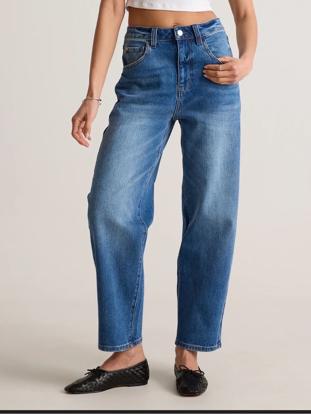 Quince Bella Stretch Barrel Jeans size 32